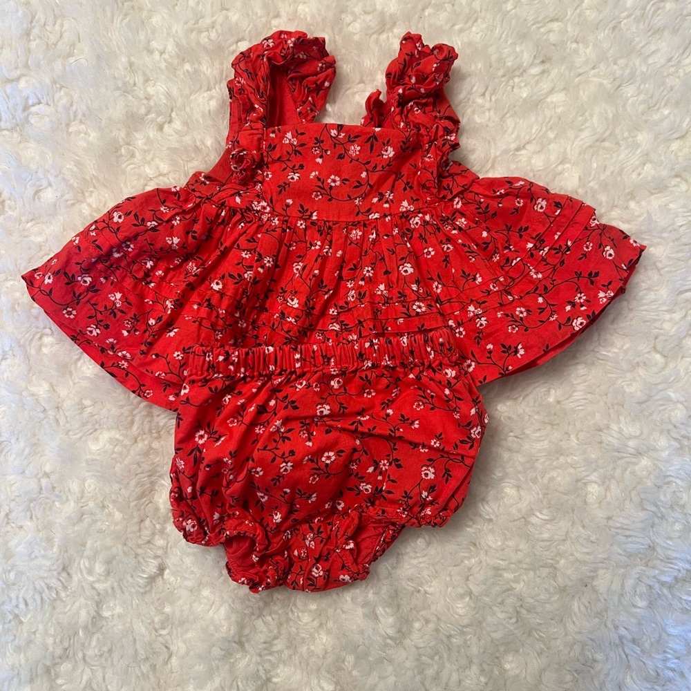 Janie and Jack Scarlet Floral Baby Girl dress and bloomers